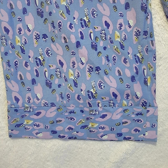 NWT YAS Y.A.S Blue Purple Cropped Jumpsuit Wide Leg Knot Front Zip Back Size 4 - Picture 5 of 14